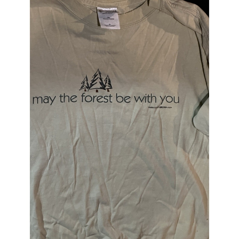 Vintage 2000s May The Forest Be With You Graphic T-Shirt Mens XL Nature Parody
